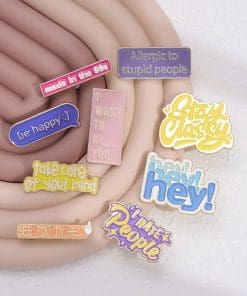 Alternative view of Hey! Enamel Pin