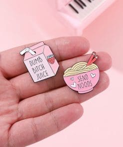 Alternative view of Strawberry Juice 'Dumb B!tch' Enamel Pin