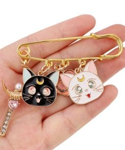 Alternative view of Sailor Moon 'Luna and Artamis' Enamel Pin