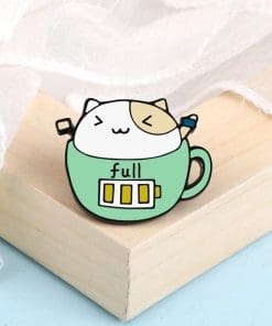 Mini Teacup 'Full Bat Cat' Enamel Pin