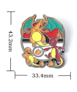 Alternative view of Pokemon 'Charmander x Charizard Evolution' Enamel Pin
