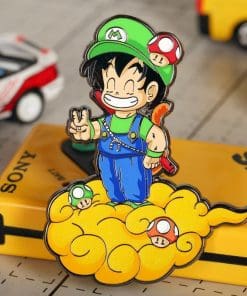 Alternative view of Super Mario Bros 'Goku x Luigi' Enamel Pin