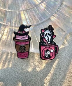Alternative view of Scream 'Strawberry Frappe | Ghost Hat' Enamel Pin