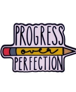 Inspirational 'Progress Over Perfection' Enamel Pin