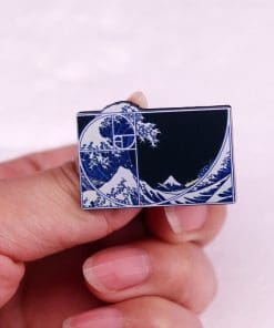 Alternative view of Great Fibonacci Waves 'Kanagawa Surf' Enamel Pin