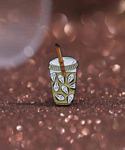 Alternative view of Horror Iced Coffee 'Scream Face' Enamel Pin