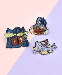 Alternative view of Wizard Cloud 'Book Spell' Enamel Pin