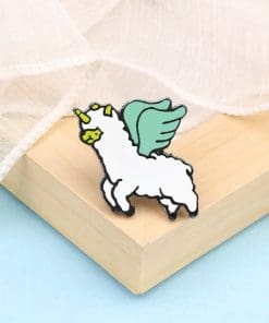 Alpaca 'Fly Unicorn' Enamel Pin