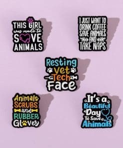 Alternative view of Save Animal 'Set of 3 Awareness' Enamel Pin