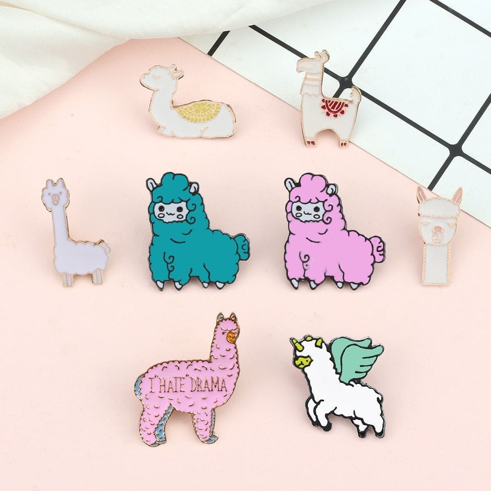 Alpaca ‘Fly Unicorn’ Enamel Pin – Distinct Pins