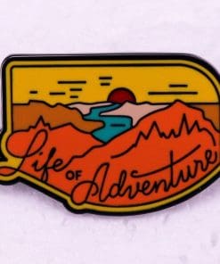 Sunset 'Life or Adventure' Enamel Pin