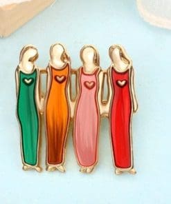 Beautiful Ladies 'Bossom Friends in Dress' Enamel Pin