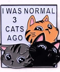 Cute Kittens 'I Was Normal 3 Cats Ago' Enamel Pin