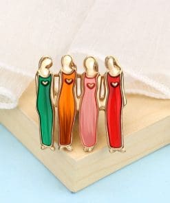 Alternative view of Beautiful Ladies 'Bossom Friends in Dress' Enamel Pin