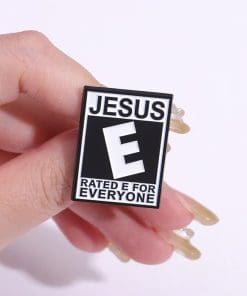 Alternative view of Jesus 'Rated E For Everyone' Enamel Pin