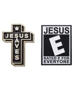Jesus 'Set of 2 Religious Sign' Enamel Pin