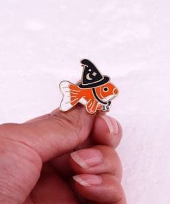 Alternative view of Goldfish 'Wizard Hat' Enamel Pin