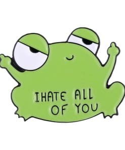 Funny Frog 'I Hate All of You' Enamel Pin
