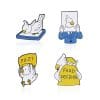 Parrot 'Set of 4 White Bird' Enamel Pin