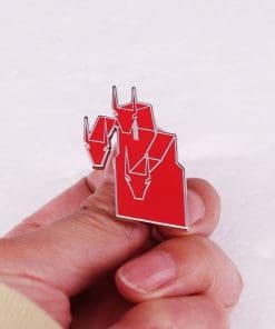 Alternative view of MF Doom 'Take Me to Your Leader' Enamel Pin