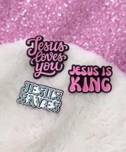 Alternative view of Jesus Loves You Enamel Pin