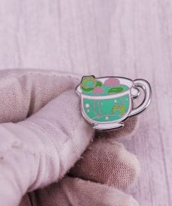 Alternative view of Tea Cup 'Frog and Lily' Enamel Pin