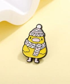 Alternative view of Duck 'Knit Cap and Scarf' Enamel Pin