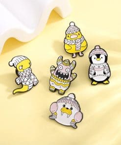 Alternative view of Cute Monster 'Knit Cap and Pjs' Enamel Pin