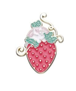 Strawberry 'Sweet Bunny' Enamel Pin