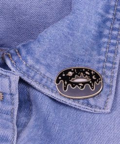 Alternative view of Galaxy Space Donut Enamel Pin