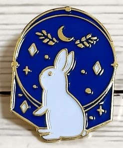 White Bunny 'Night Dreamer' Enamel Pin