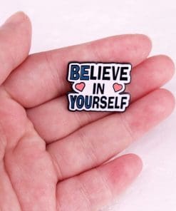 Alternative view of Positive Vibes ‘Believe in Yourself 2.0’ Enamel Pin