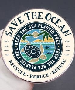 Alternative view of Save The Ocean 'Turtle | Recycle. Reduce. Reuse' Enamel Pin
