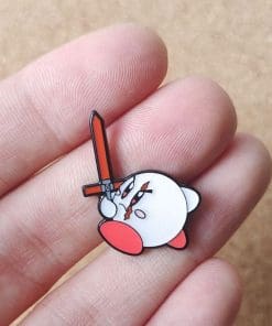 Alternative view of Kirby 'god of War' Enamel Pin