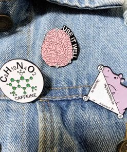 Alternative view of Science Molecule 'Caffeine ' Enamel Pin