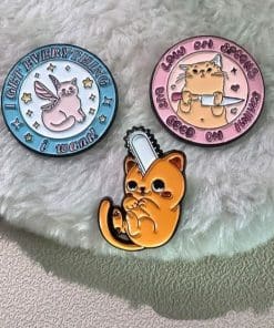 Alternative view of Feline Cat 'Chainsaw Man | Pochita' Enamel Pin