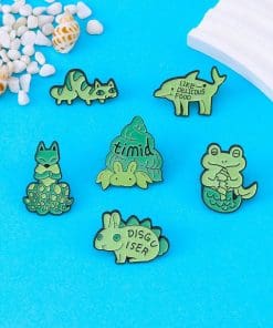 Alternative view of Caterpillar x Cat Face Enamel Pin