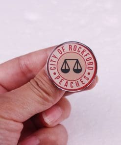 Alternative view of Women's Baseball Team 'Rockford Peaches' Enamel Pin