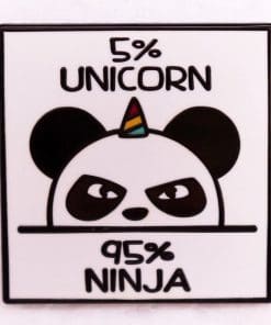 Panda '5% Unicorn 95% Ninja' Enamel Pin