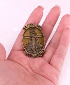 Alternative view of Plague Doctor 'Trust Me I'm A Doctor' Enamel Pin