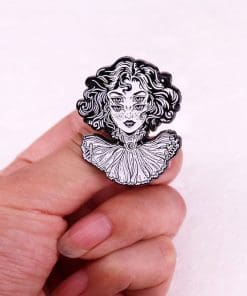 Alternative view of Weird Girl 'Four Eyes' Enamel Pin