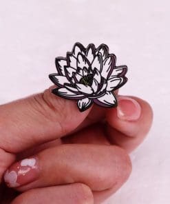 Alternative view of White Lotus Flower Enamel Pin