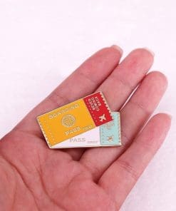 Alternative view of Boarding Pass 'Never Coming Back' Enamel Pin