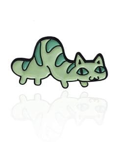 Caterpillar x Cat Face Enamel Pin