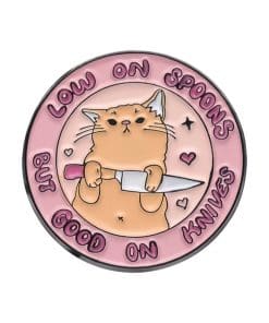 Cat Knives 'Low on Spoon' Enamel Pin