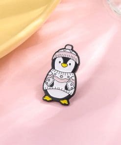 Alternative view of Penguin 'Knit Cap and Cardigan' Enamel Pin