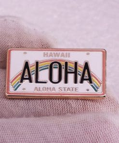 Alternative view of License Plate 'Hawaii | Aloha State' Enamel Pin
