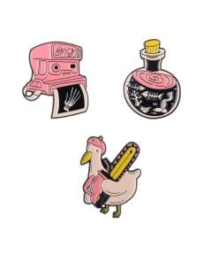 Pink Skeleton 'Punk Halloween 2.0 Set of 3' Enamel Pin