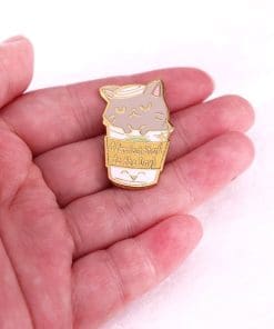Alternative view of Coffee Cat 'A Purrfect Start the Day' Enamel Pin
