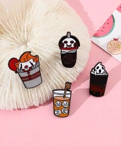 Spooky Drink 'Ghostface Double Shot Espresso' Enamel Pin - Image 4